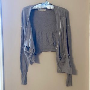 All Saints Asymmetric Cropped Cotton Cardigan UK size 6